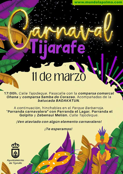 Tijarafe celebrará el 11 de marzo su Carnaval