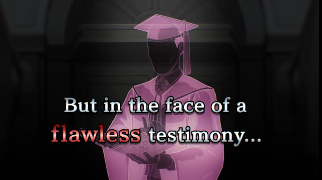 Wesley Stickler flawless testimony Apollo Justice Ace Attorney story trailer silhouette