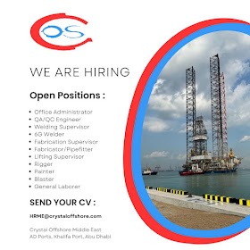  Crystal Offshore is currently hiring for multiple roles at our UAE f