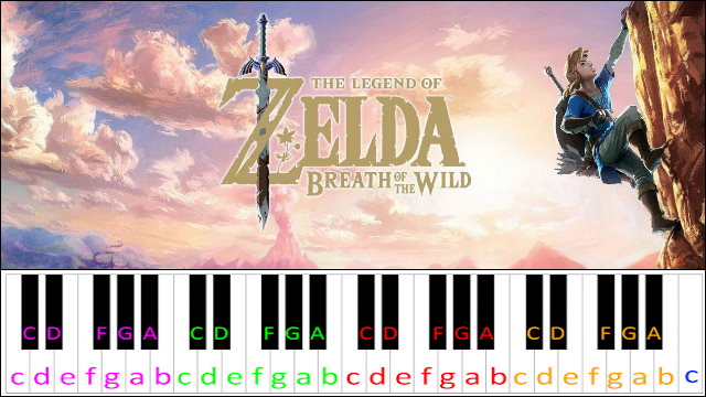 Riding - Night (The Legend of Zelda: Breath of the Wild) Piano / Keyboard Easy Letter Notes for Beginners