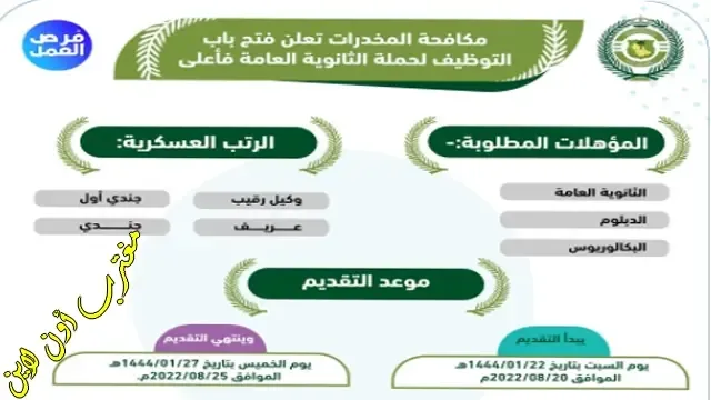 طريقة تسجيل وظائف مكافحة المخدرات 1444-2022