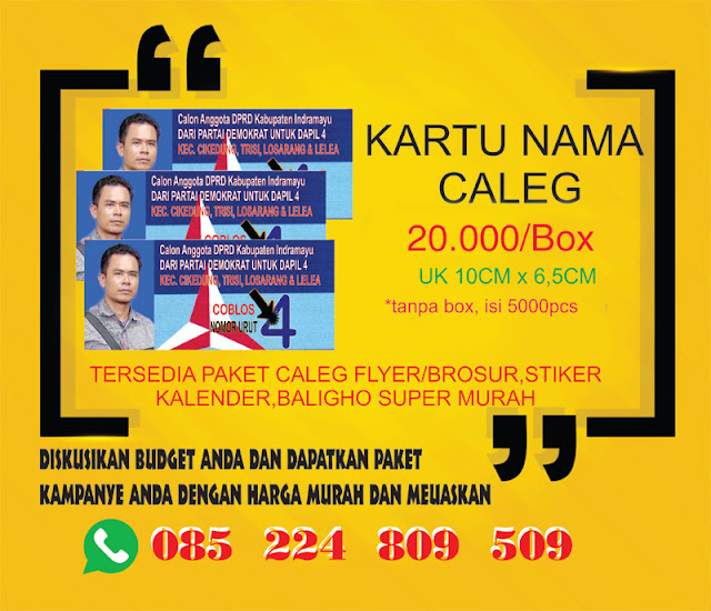 Cetak Kartu nama caleg 2019 murah