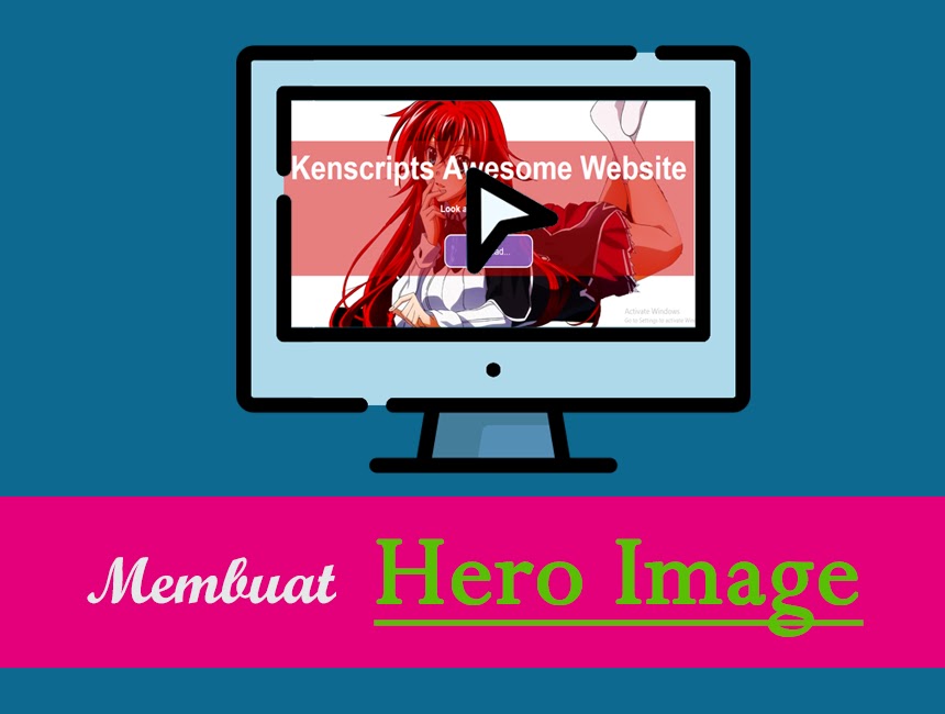 Membuat gambar dengan text diatasnya HTML CSS