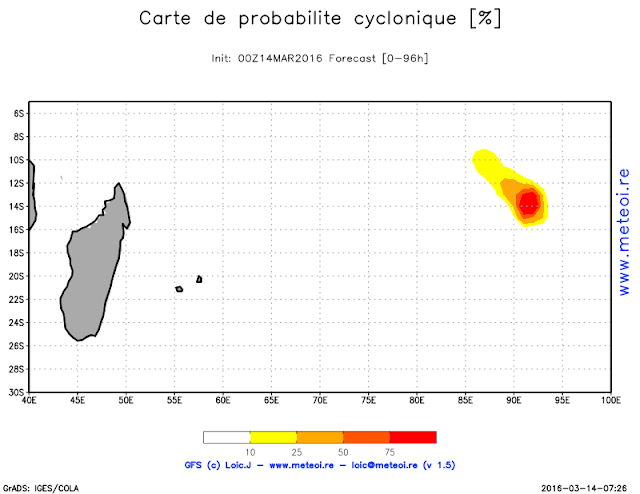 Carte de probabilité cyclonique - Meteoi ©