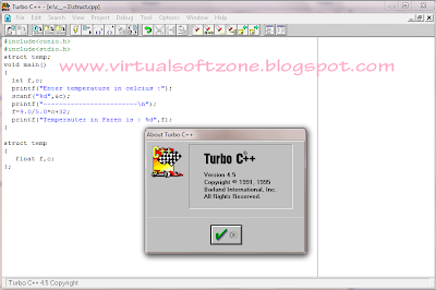 turbo c++ 4.5 full version For Windows 7 and Windows Xp free download By Virtualsoftzone.blogspot.com