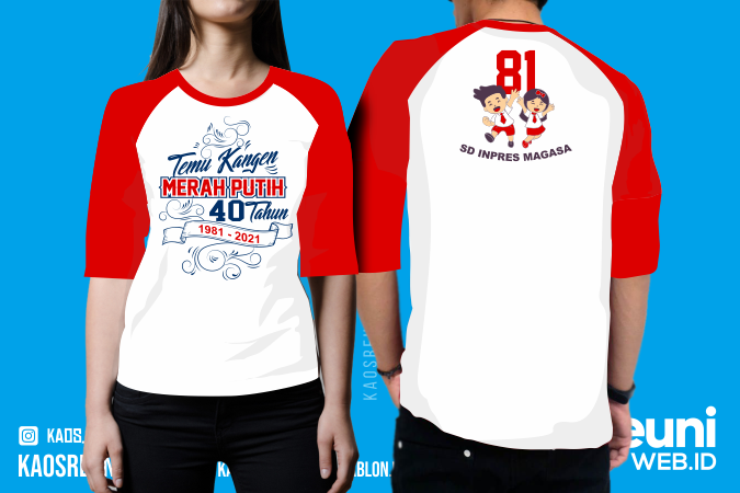 Sablon Kaos Reuni Merah Putih ALumni SD 40 Tahun (1)