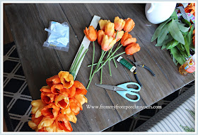DIY-Carrot Tulip Wreath-Tulip Bundles-Orange-Tutorial-From My Front Porch To Yours