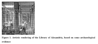 Figure 1. Artistic rendering of the Library of Alexandria, based on some archaeological evidence