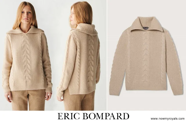 Princess Stephanie wore Eric Bompard Pea jacket pullover, Absolu Bompard