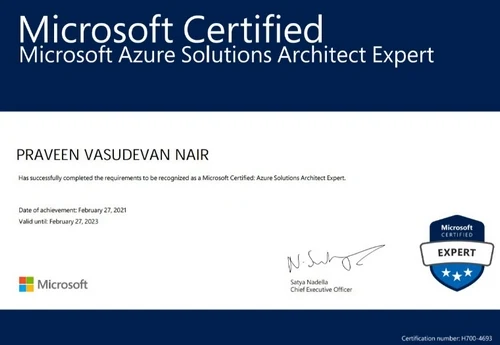 Microsoft Certified Azure Solutions Architect