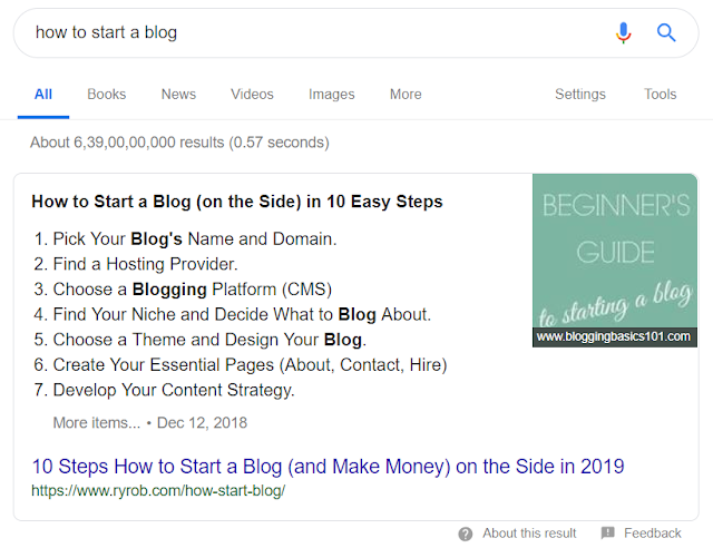 Google featured snippet 1