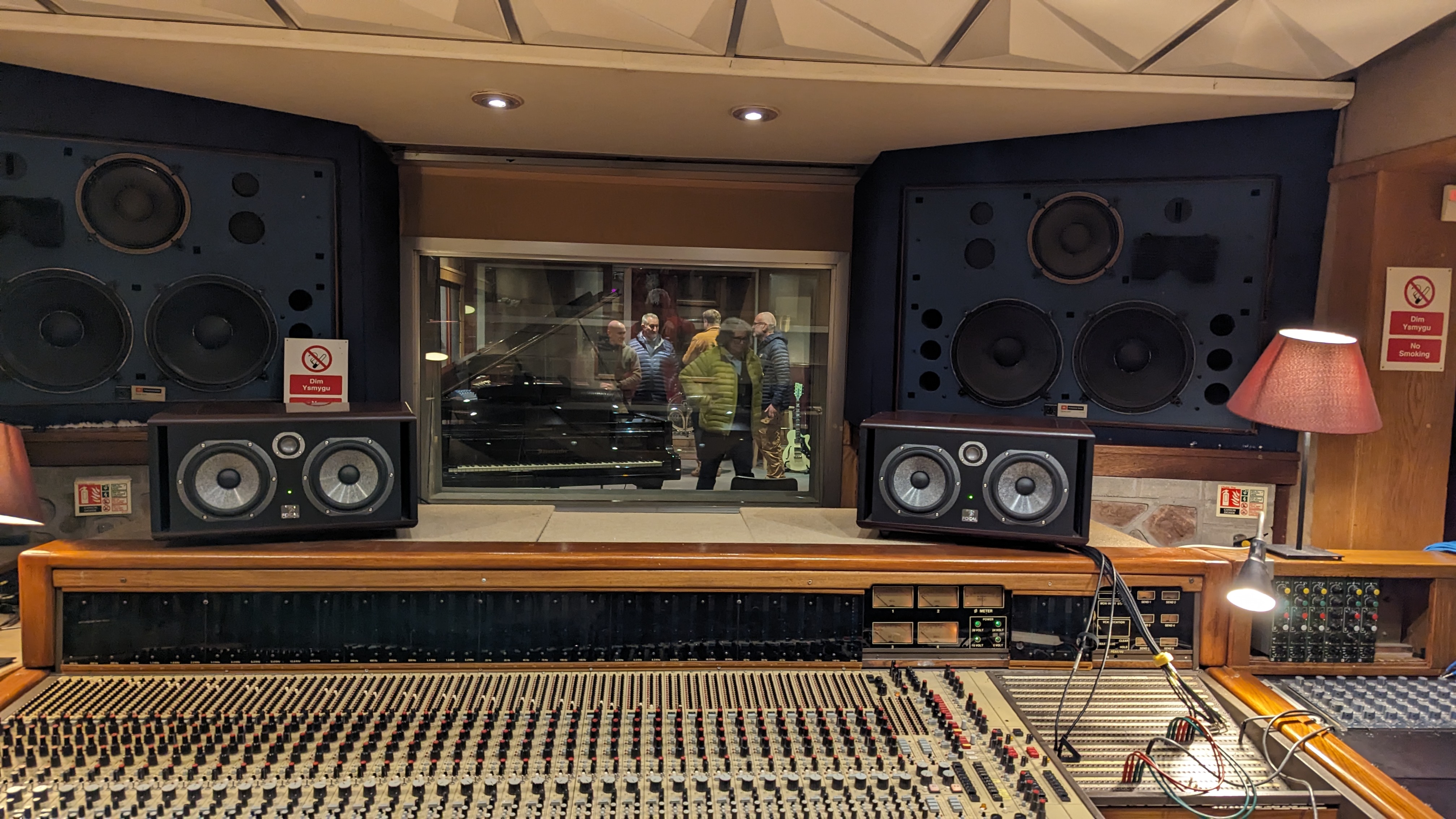 Rockfield Studios recording studio from the mixing desk