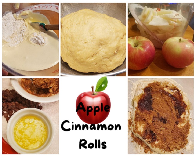 apple cinnamon buns collage