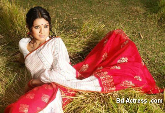 Bangladeshi Model Tisha red saree