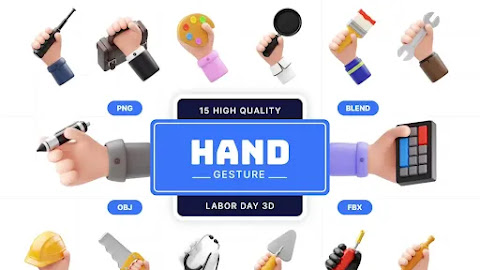 Hand Gesture Labor Day 3D Illustration