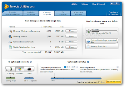 TuneUp Utilities 2013 Screenshot