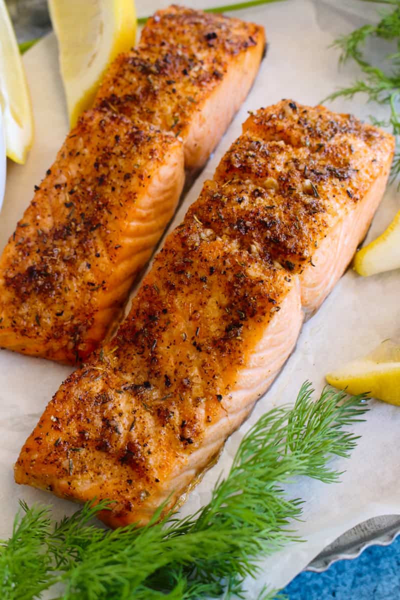 10 Minute Air Fryer Salmon | The Two Bite Club
