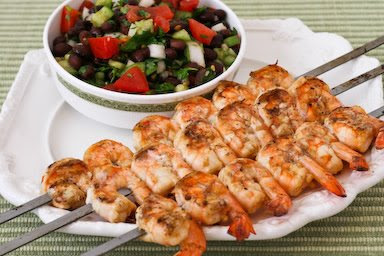 Chipotle Grilled Shrimp with Black Bean Salsa