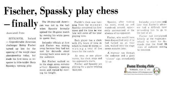 Fischer, Spassky Play Chess -- Finally