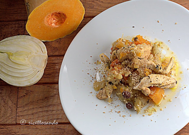 Tajine di pollo con zucca e finocchio