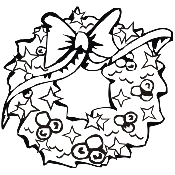 Christmas Wreath Coloring Pages 7