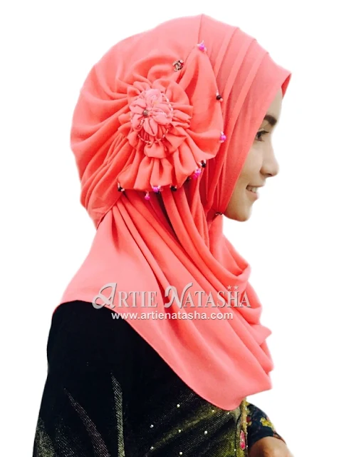 tudung terbaru Natasha aidiladha chiffon instant rose kristal