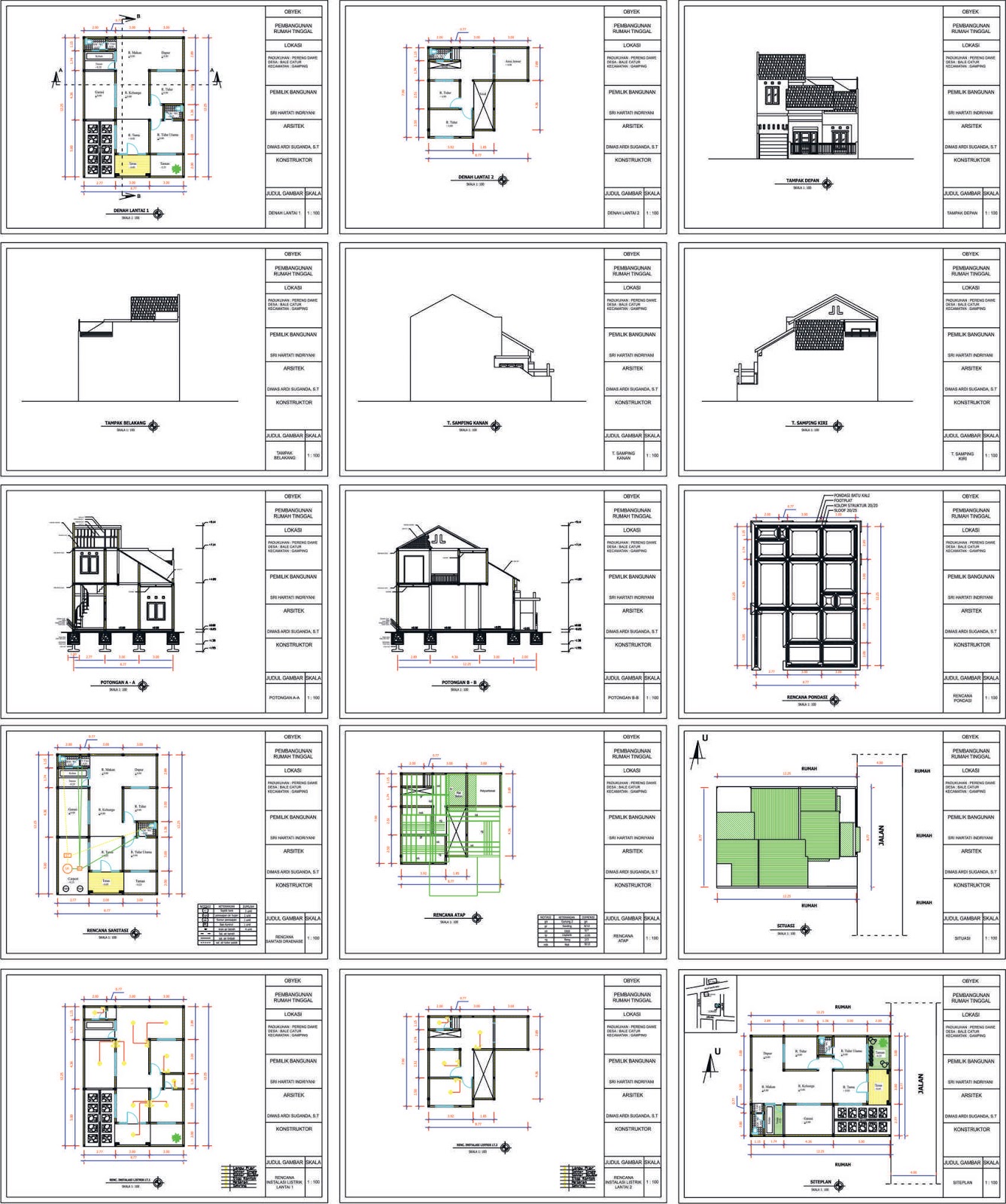 Contoh Gambar IMB Rumah Tinggal 2 Lantai ~ DAS Studio Arsitek