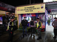 Jelang Malam Pergantian Tahun, Dandim Tegal Bersama Kapolres Tegal Tinjau Pos-Pos Ops Lilin Di Kabupaten Tegal