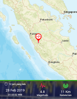 gempa hari ini solok selatan