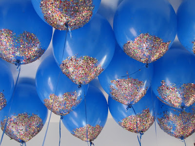 wedding inspiration - wedding ideas - blue balloons with glitter on the bottom - K'Mich Weddings Philadelphia PA - glitter balloons  - Little Pink Apple - littlepinkapple.com