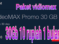 Cara beli paket Vidiomax murah 30gb 10 Rupiah