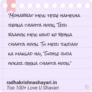 Best Love U Shayari In Hindi