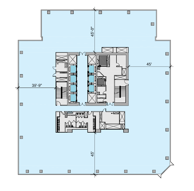 South office building lower floor plan