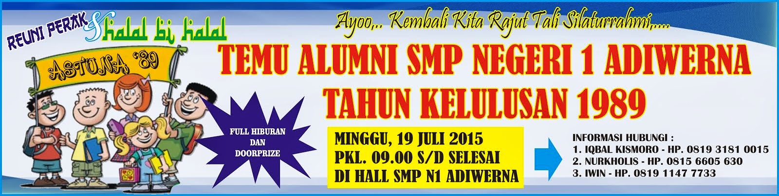 Wadah Informasi Alumni SMP N 1 Adiwerna Tegal Desain Spanduk 