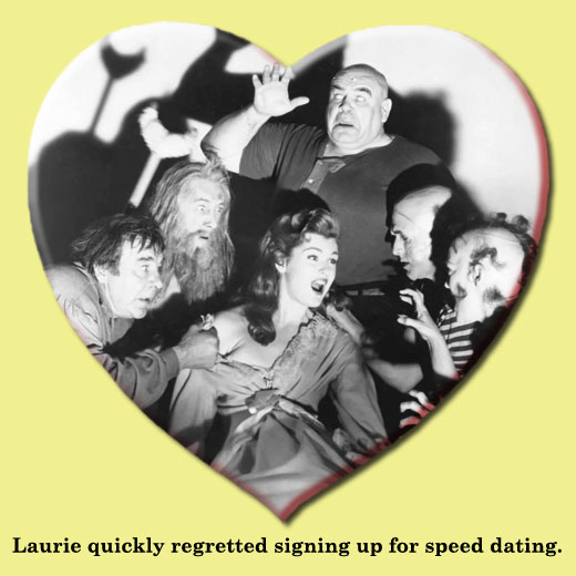 Publicity still - The Black Sleep (1956) - "Laurie quickly regretted signing up for speed dating."