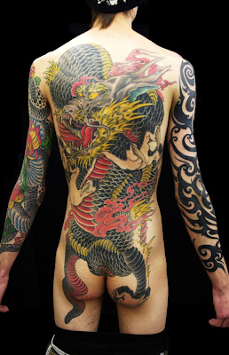 Japanese Dragon Tattoos with Tribal Tattoos