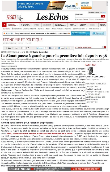 Sénatoriales LesÉchos 250911
