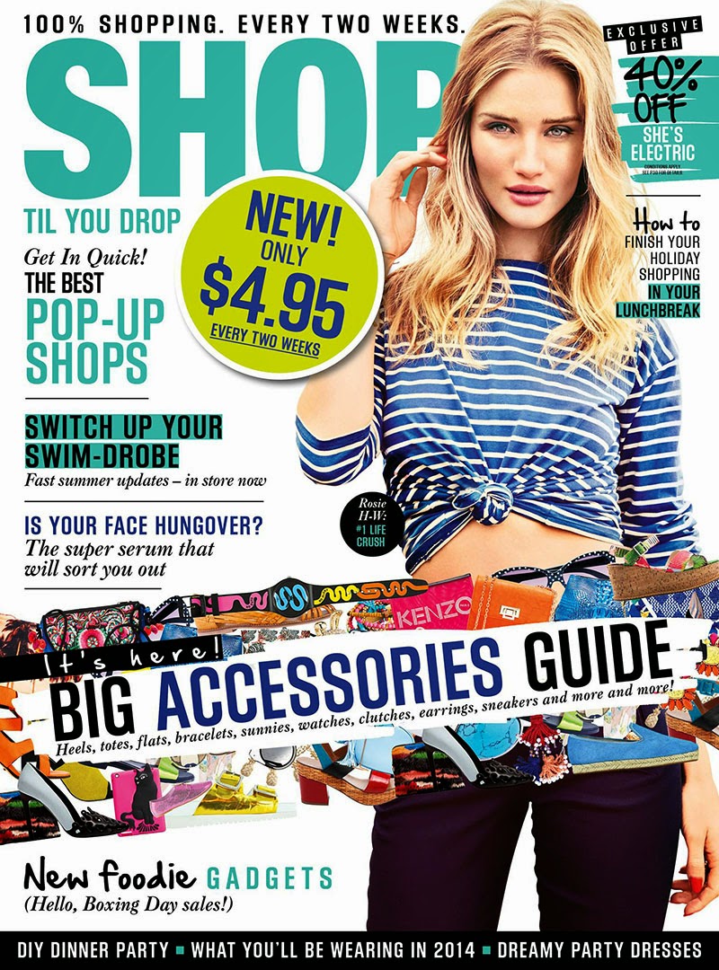 Magazine Cover : Rosie Huntington-Whiteley Magazine Photoshoot Pics on Shop Til you drop Magazine January 2014 I