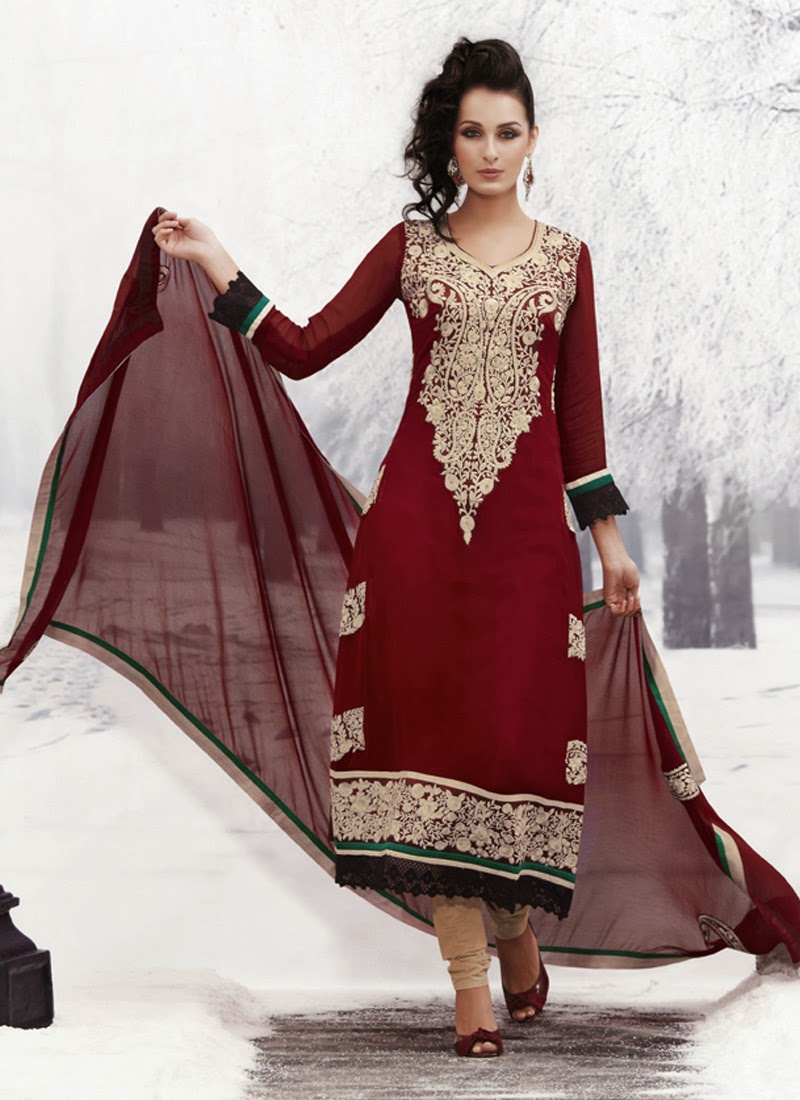 New Pakistani  winter dresses  for women  Mehndi Designs 2014