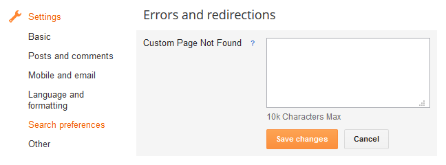 custom page not found