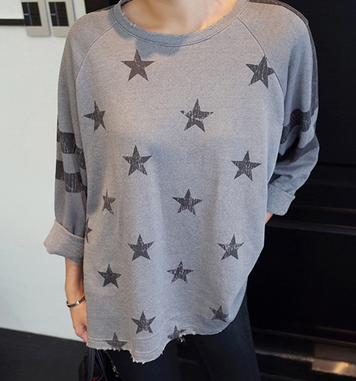 Star Print Oversized Sweater