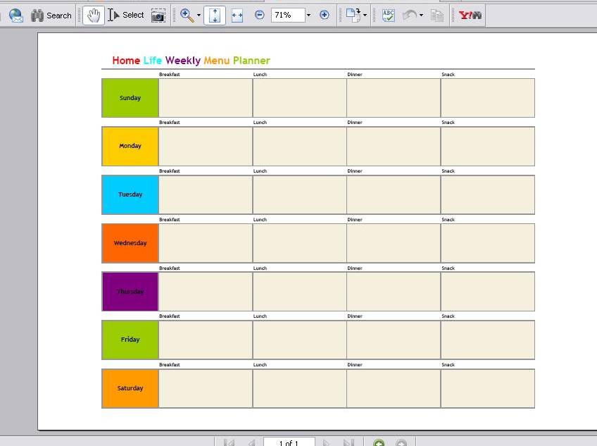 menu planner. I use the menu planning sheet