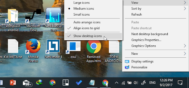 show/hide desktop icon
