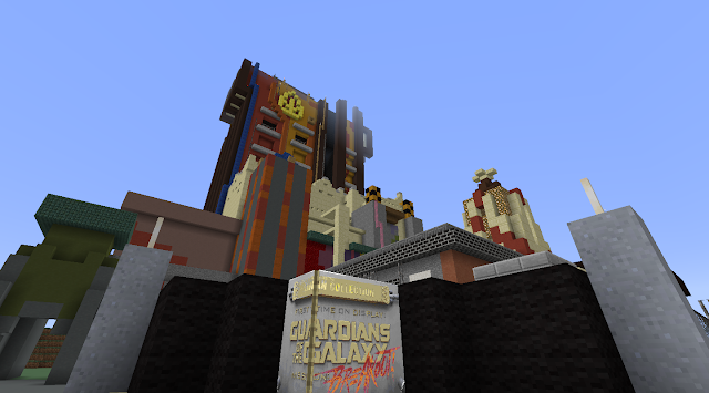 Guardians of the Galaxy Mission Breakout Minecraft Disney California Adventure