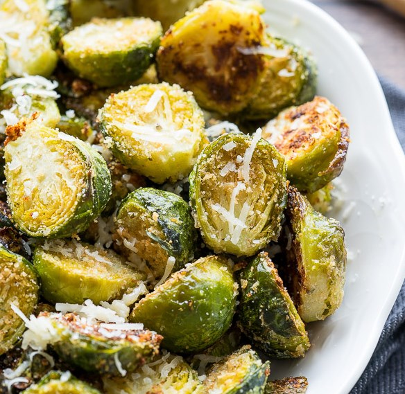 Parmesan Roasted Brussels Sprouts #vegetarian #vegetables