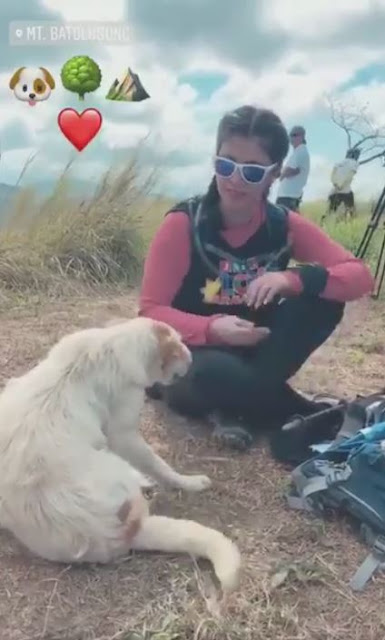 "Stop biting your pwet" Angel Locsin Told The Stray Dog She Met In Mt. Batolusong