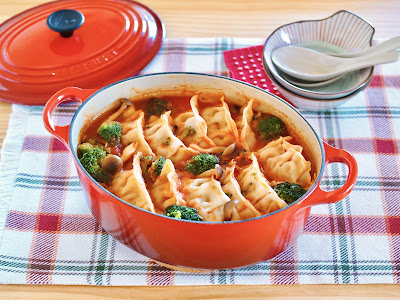 Tomato Gyoza Nabe (Hot Pot with Dumplings)