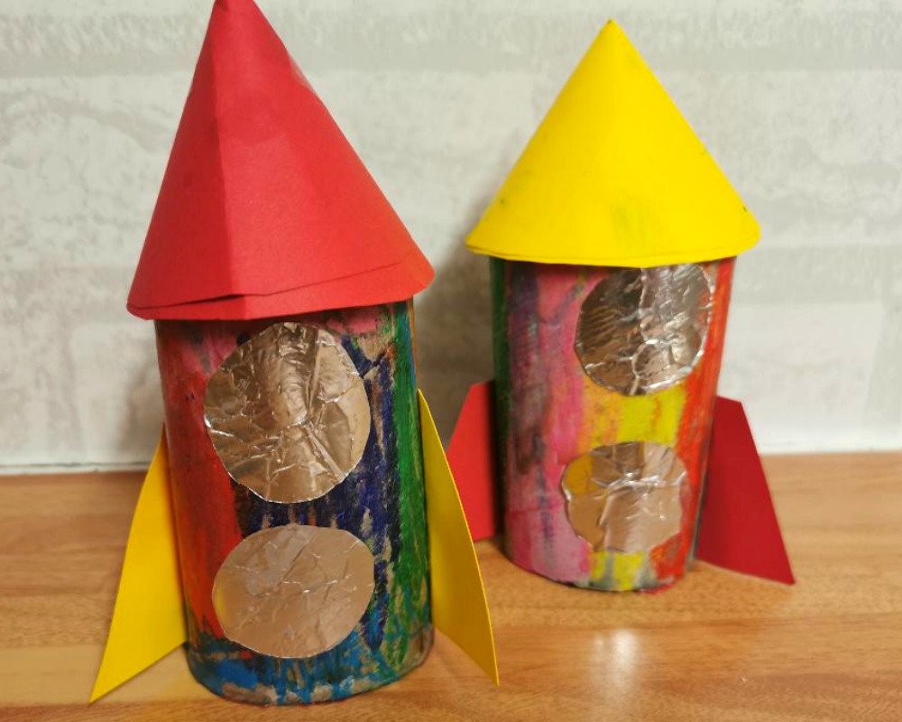 Toilet Roll Tube Rockets - Kids Craft