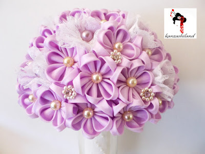 fabric bouquet, kanzashiland