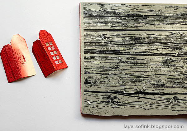 Layers of ink - Tape and House Tag Tutorial by Anna-Karin Evaldsson. Stamp with Simon Says Stamp Wood Planks background.